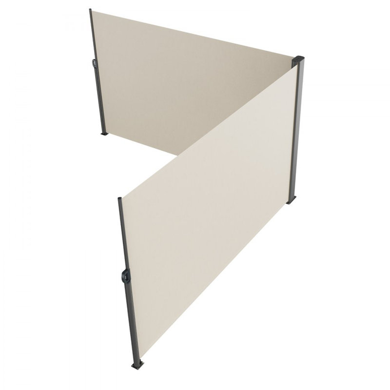 Manual Retraction Side Awning in Beige, White, 19.7' H x 5.9' W