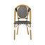Chaises de bistro françaises d'extérieur Pe et aluminium 2, noir et blanc, imprimé, cadre rouillé 2, bistro, blanc avec