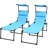 2 Pcs Adjustable Folding Lounge Chair, Sunshade Included And Pillow , Blue For Camping Trips Poolside Chair With , Outdoor