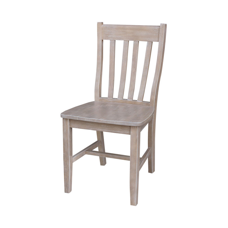 Chaise de salle à manger traditionnelle en bois massif Decovello, Taupe-gris délavé