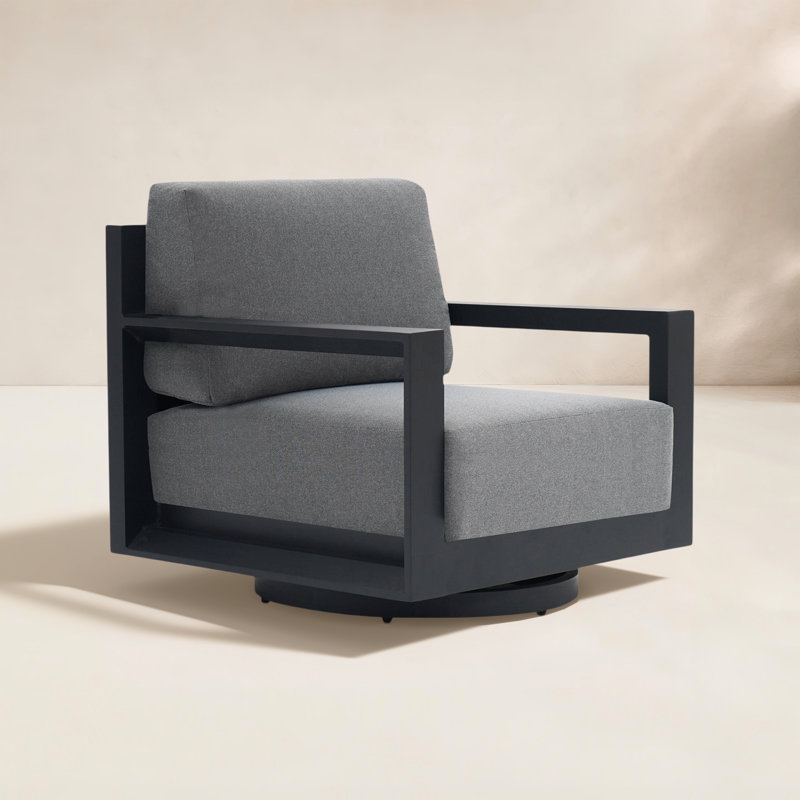 Chaise pivotante en aluminium Aden, Gris