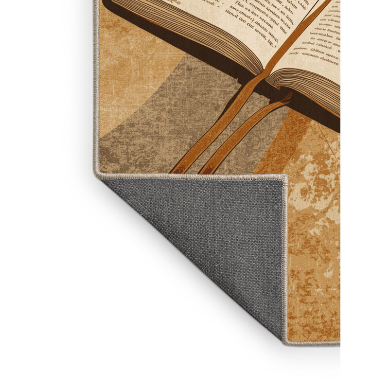 Tapis brun moelleux moelleux et moderne Estaugh, 5x7