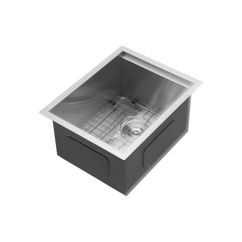 15" Undermount Kitchen Sink 15X19x10, Stainless Steel Workstation Model Type Version Type, T304 16G, Noise Limiting Feature Version, Effortless Drain Function, Brushed Nickel Decoration Sink,