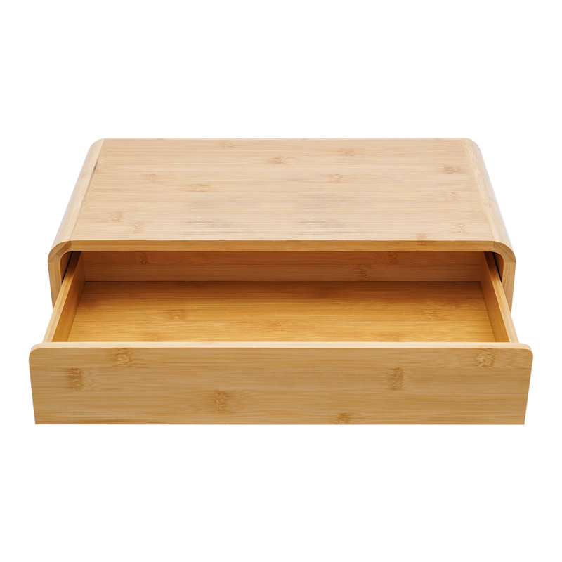 Bamboo Wall-Mounted Nightstand, Bedside Cabinet With Drawer, Wall-Mounted Nightstand