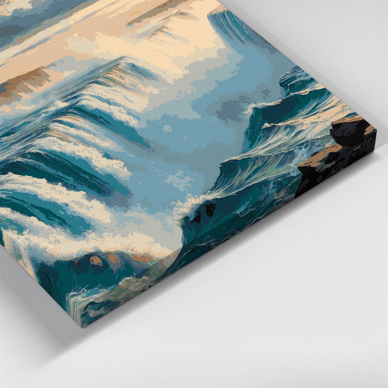Art mural sur toile gris avec villes chutes du Niagara, H 8 po x l 10 po