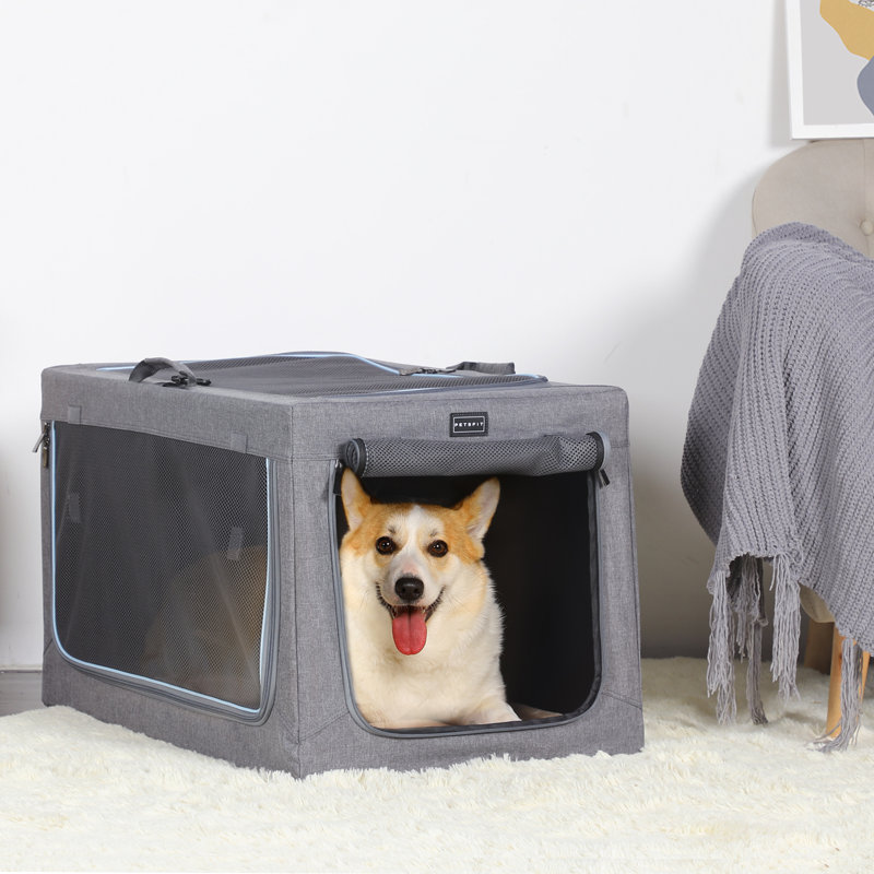 Cage pour chien Cozzi, gris, Moyen (H 19 po x l 19,5 po x P 30 po)