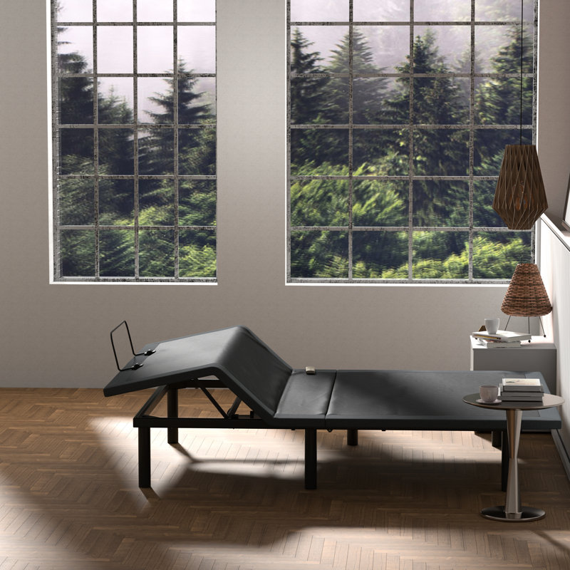 Grand lit réglable Btx4 à tête flexible avec pieds réglables, assemblage facile, poids de 143,84 lb, positions non tissées, télécommande sans fil, 79,55 po Largeur,