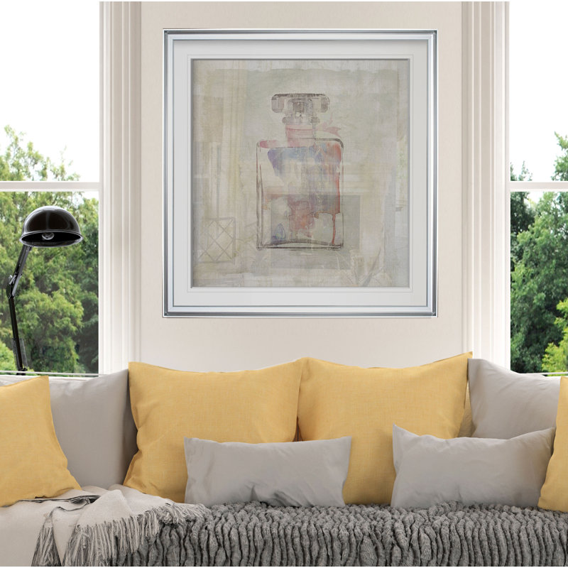 « pretty parfums ii », peinture, H 16 po x l 16 po x P 1,5 po, Cadre argenté