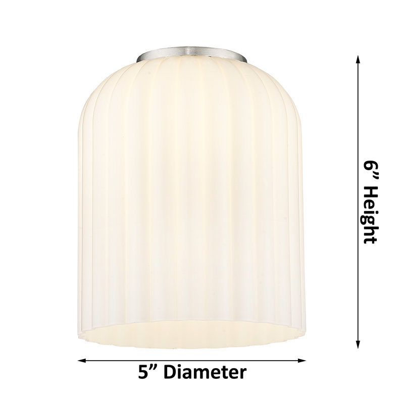 Downtown Urban - Alvarez - 1 Light 5" Semi-Flush Mount , Mercury, Brushed Satin Nickel