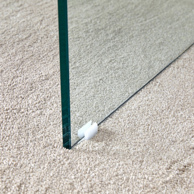 Table basse carrée en panneau de fibres à densité moyenne - 31,5 po x 31,5 po avec pieds en verre trempé. Autocollant de panneau de densité, pieds en verre renforcé