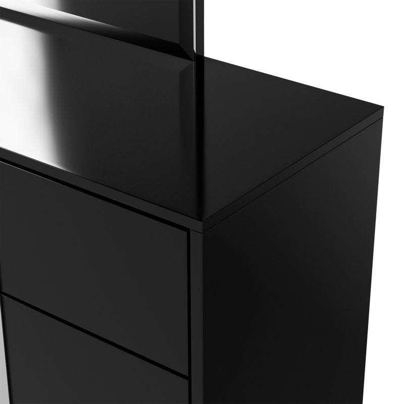 Duckworth Nightstands And Dresser Set, Black, 3 Pcs: Dresser, 2 Nightstand