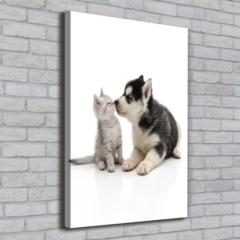 Dog And Cat - Wrapped Canvas Print