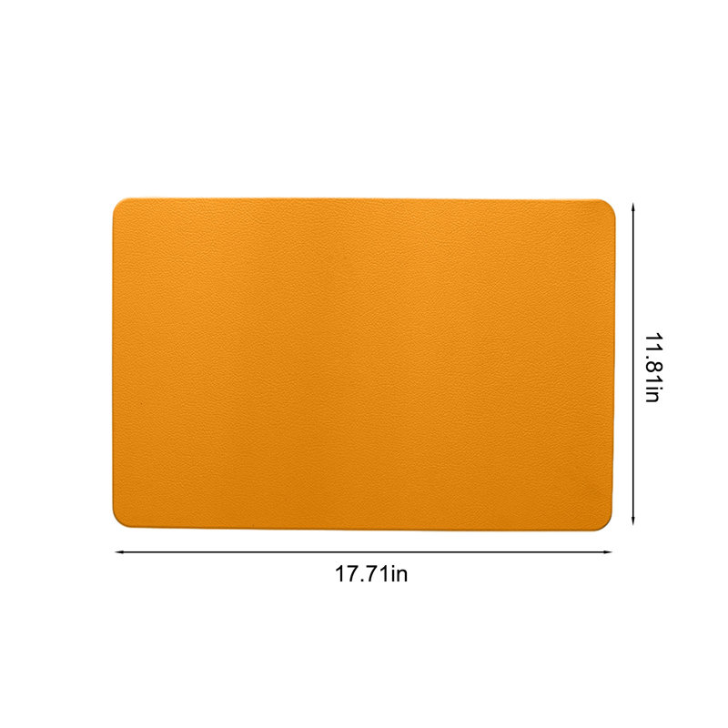 Napperons rectangulaires en cuir et napperon, Yellow