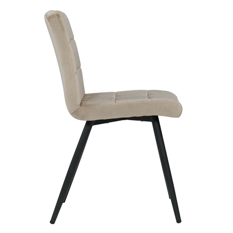 Leann Tufted Velvet Upholstered Back Side Chair, Cream Velvet