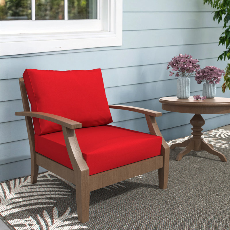 Coussin de chaise d'extérieur Sunbrella (ensemble de 1), ensemble de coussins d'extérieur, L 24 po x P 24 po, Rouge