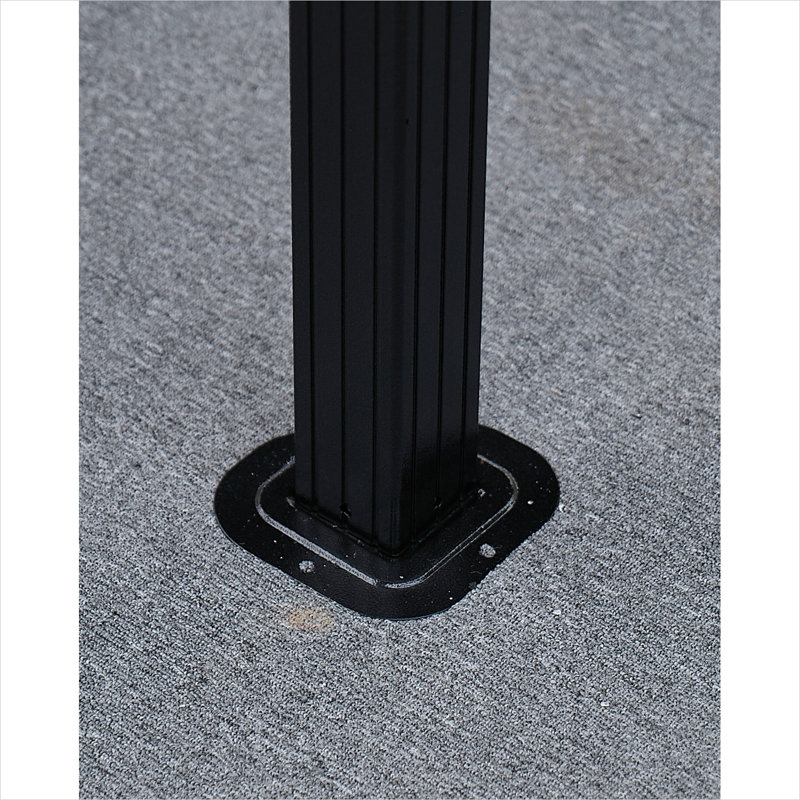 Abri de jardin à toit rigide en acier noir avec conception à double toit pour un abri extérieur ouvert toute l'année