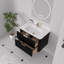 Meuble-lavabo mural en bois massif de 30 po avec lavabo et dosseret en acrylique simple-823749793