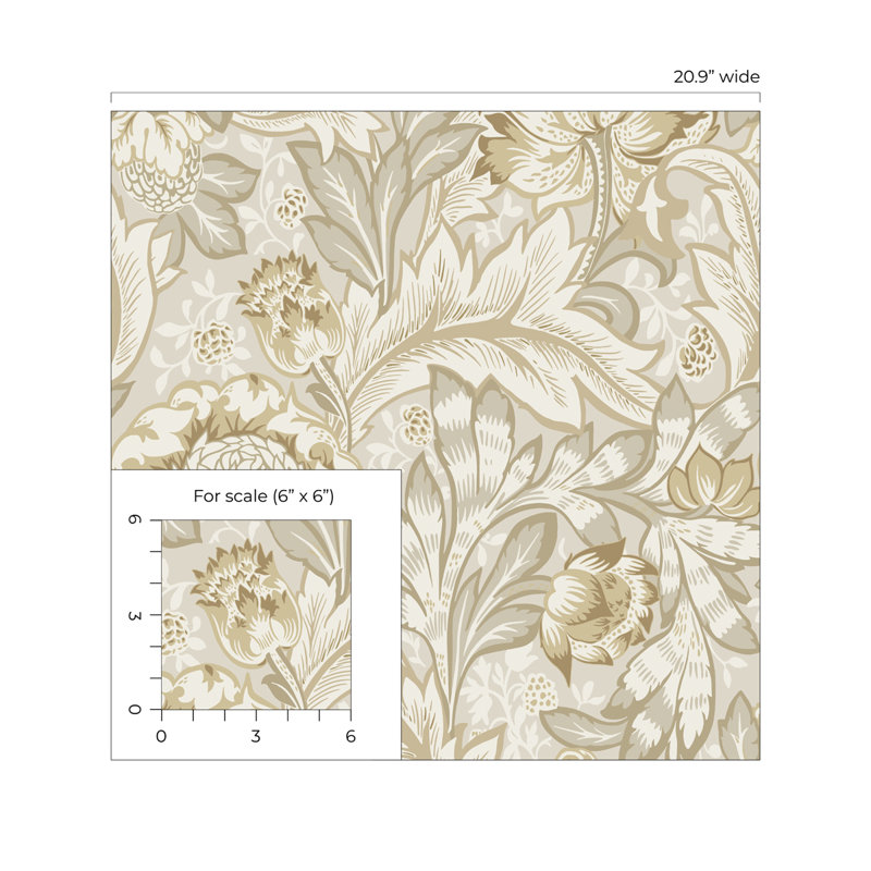 Floral Roll, Warm Neutral