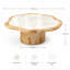 Table basse organique irrégulière de 90 cm (35,4 po), structure en loupe de bois, plateau en pierre Super-Crystal brillante, pied cylindrique rond, table d'appoint moderne pour salon