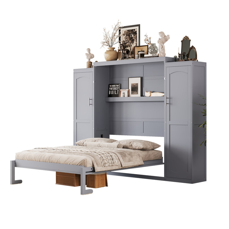 Armoire avec armoires Murphy, Plein, Gris