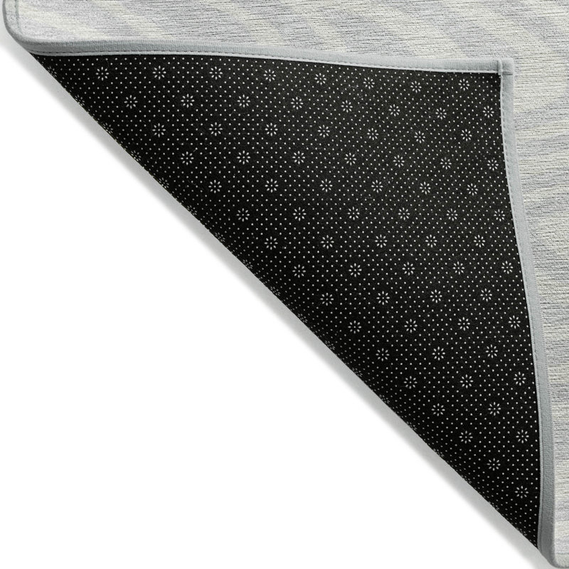 Tapis intérieur lavable abstrait argenté 3 pi x 5 pi