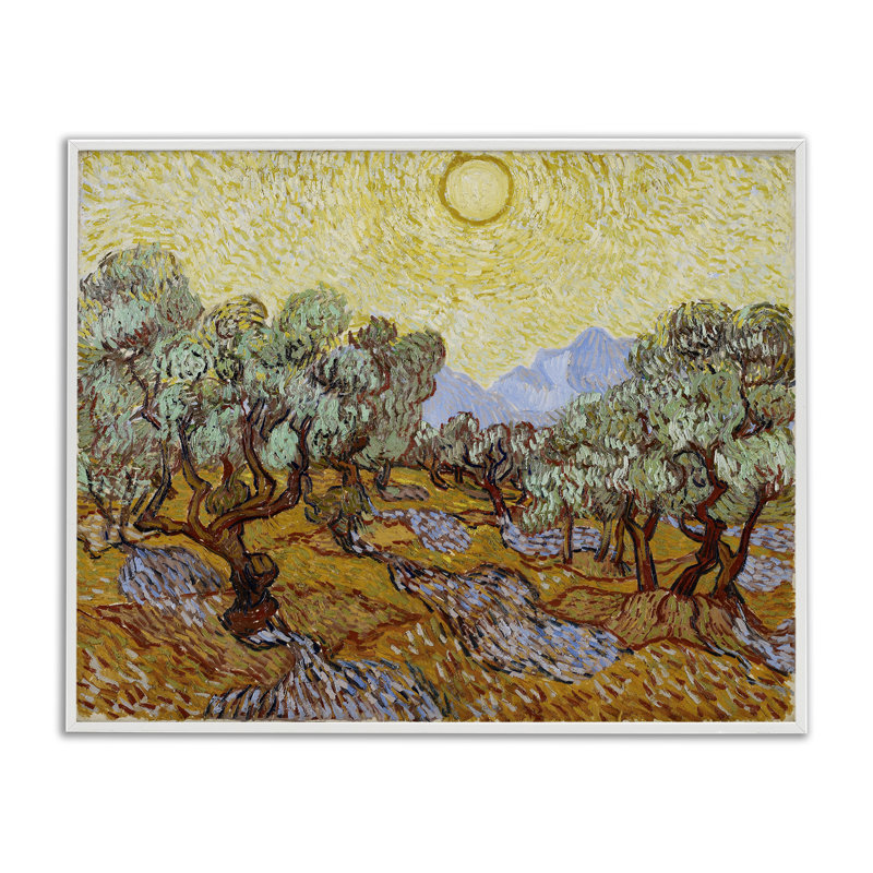 Art classique, giclées par Van Gogh, olive par one1000paintings, Giclée encadrée blanc bord de mer, H 16 po x l 20 po