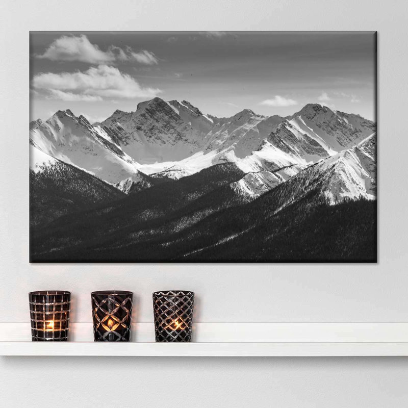 Monochromes des montagnes Rocheuses, reproduction sur toile, H 8 po x l 12 po x P 1 po