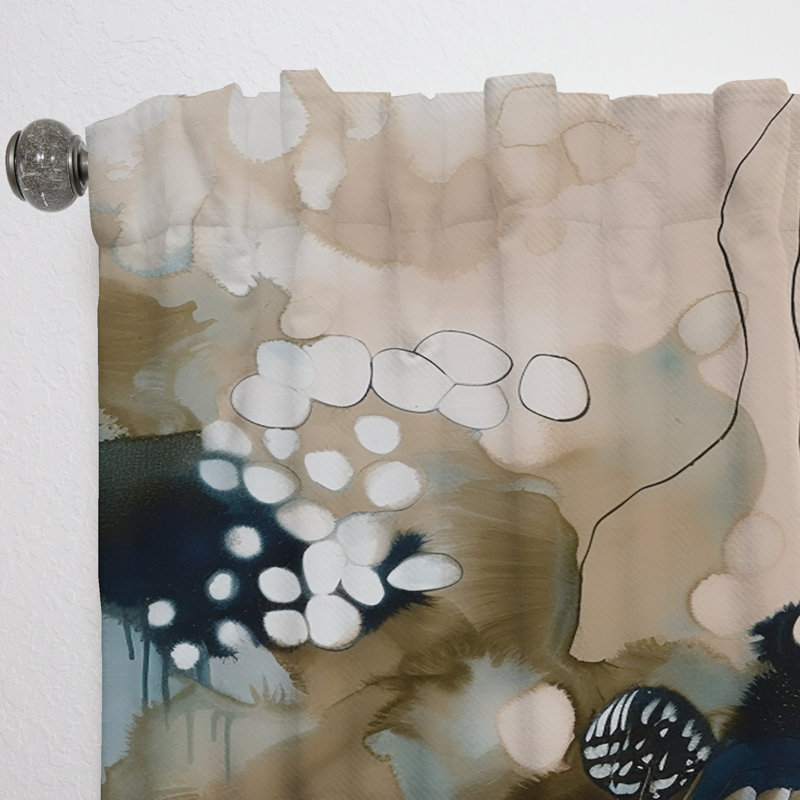 Draisey - Blue Abstract Reflections I - Abstract Curtain - Velvet Room Darkening - 1 panel, 52" W x 108" L