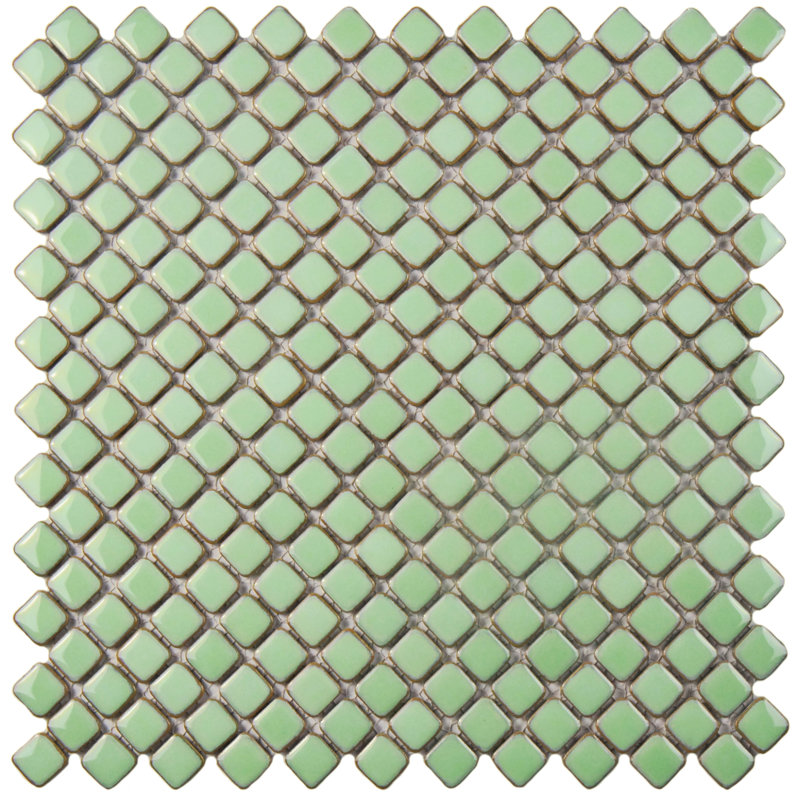 Carreau de mosaïque en porcelaine pour plancher et mur 12-1 / 4 "x 12-3 / 8" Hudson Diamond, Vert clair