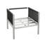 Fauteuil club avec cadre en aluminium, à oreilles en corde tressée argent et gris, 29 po Profondeur, largeur de 27,5 po, hauteur de 24,08 po, pivotement de 20,62 lb