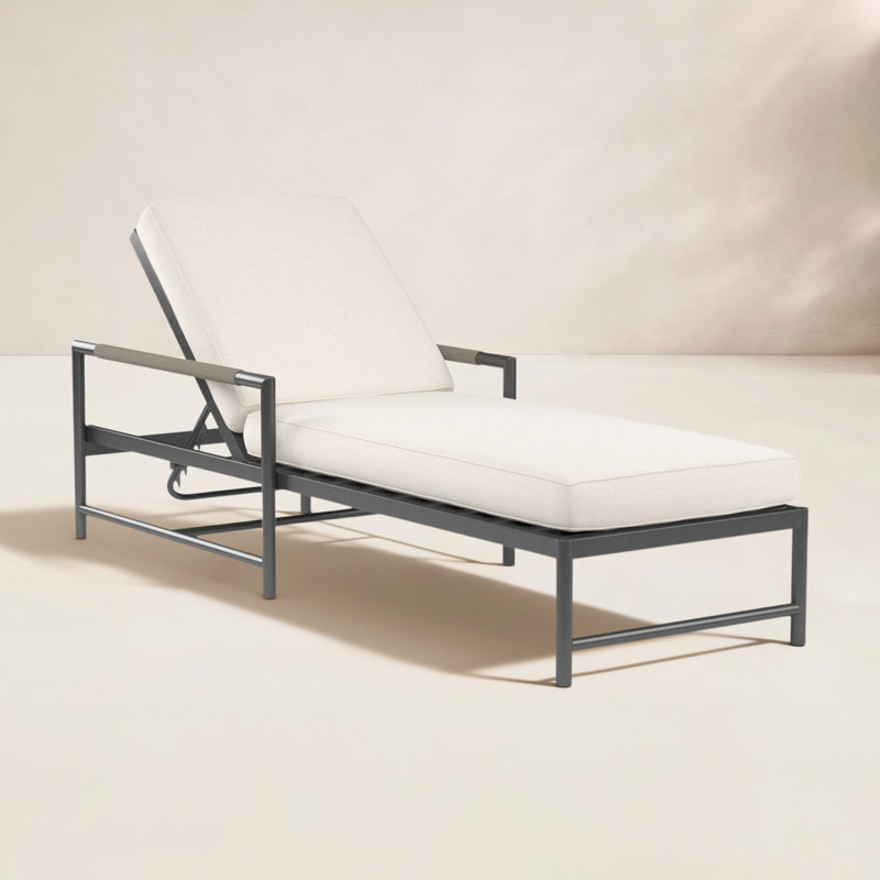 Pietra Outdoor Chaise Lounge, Echo Ash Sunbrella®