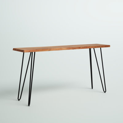 Blondeau Acacia Solid Wood Top Metal Base Dining Table