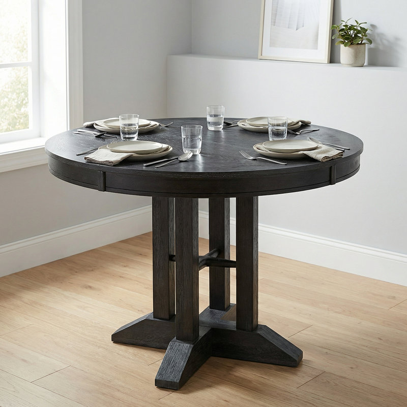 Table de salle à manger extensible Farmhouse, Noir