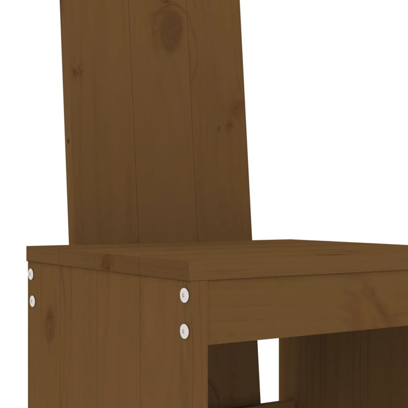 Aundreah Brayden Studio Bar Set with Wood Frame and Solid Wood Outer Material, Honey Brown