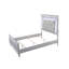 Grand lit moderne avec similicuir, tête de lit, miroir rétroéclairé à DEL et panneau texturé avec lumières au design, aspect beige argenté-2097708136