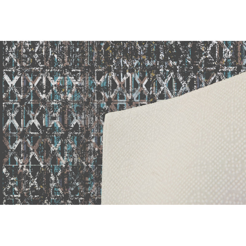 Stylish Woven Carpet (4.6 x 7.2 Feet), 100% Polyester, 0.4 in Pile Height | Antibacterial, Non-Slip Underside, Machine Washable | 3D Digital Print Design | Perfect for Living Room, Bedroom, & Dining Areas