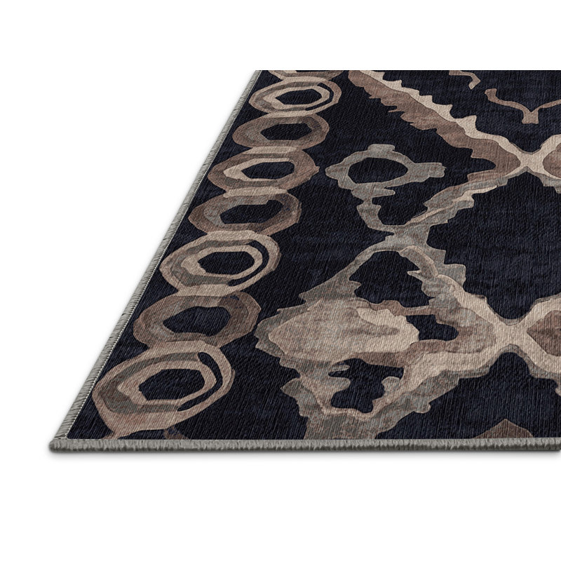 Machine Washable Gray Area Rug, Square 7'