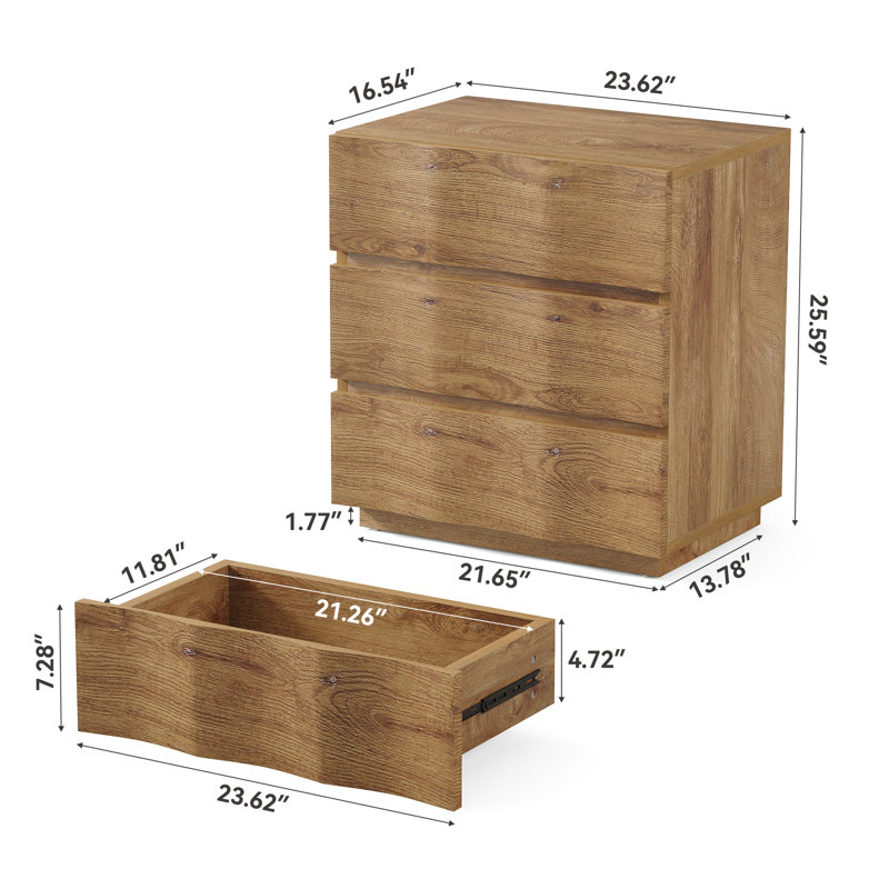 Table de chevet 3 tiroirs Modern