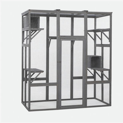 Très grande cage à chat - Gris