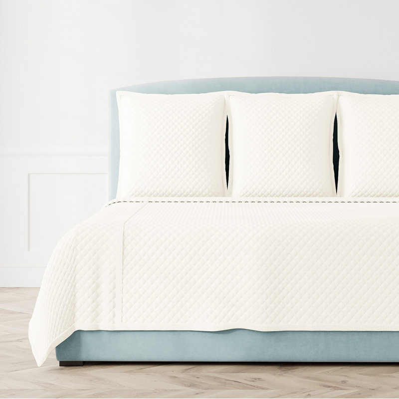 Basketweave Coverlet, Ivory, King Coverlet