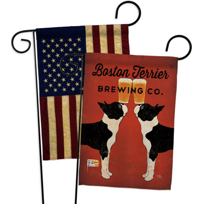 Drapeau de jardin Boston Terrier Brewing