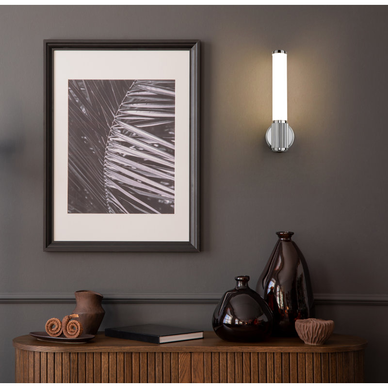 Easmor 1 Light Wall Sconce in Matte Black, Chrome