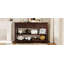 Console de style rétro fabriquée en pin massif avec deux tablettes ouvertes et trois tiroirs pour la décoration intérieure