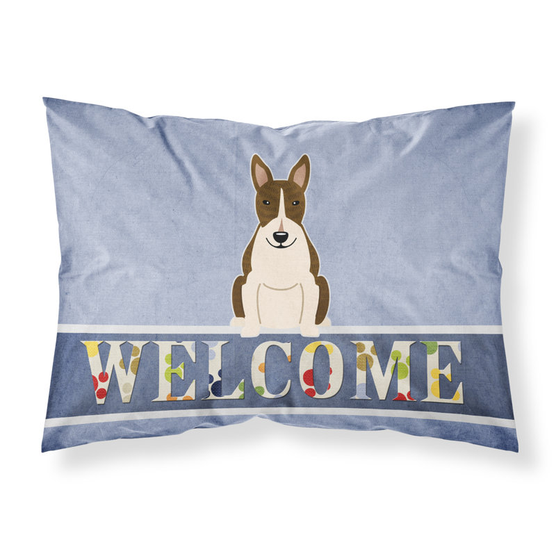 Taie d’oreiller welcome, Bull terrier bringé foncé