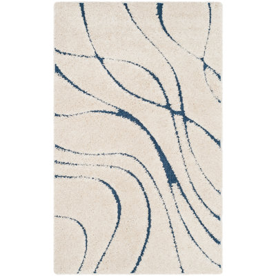 Tapis crème / bleu Ashal