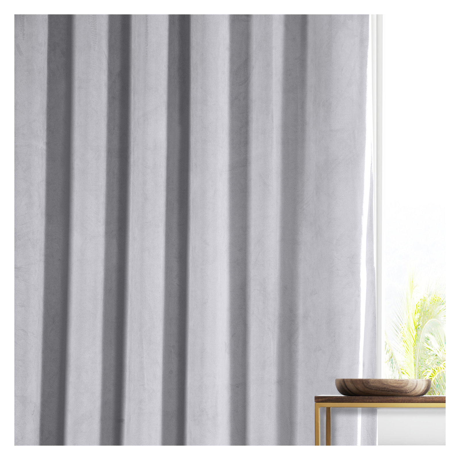 Loria Plush Velvet 100% Blackout Curtains For Bedroom, Living Room - Single Panel, 50" W x 108" L, Concrete Gray