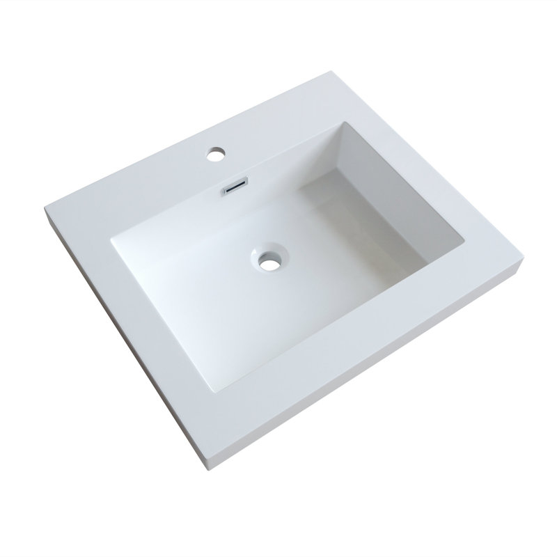 Plateau de meuble-lavabo rectangulaire encastré avec trop-plein 25 po Dowell
