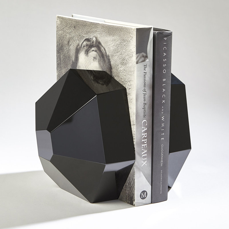 Serre-livres en cristal, Noir
