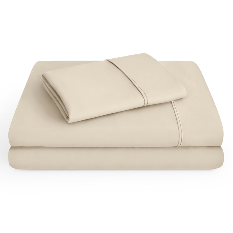Twin Sand Microfiber Stretch Knit Sheet Set