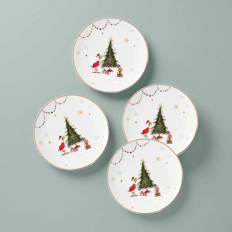 Assiettes à dîner Merry Grinchmas, ensemble de 4